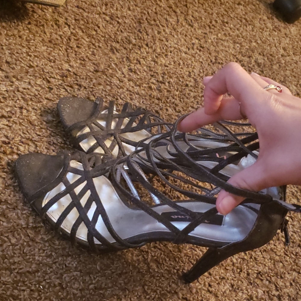 Black And Glittery Heels